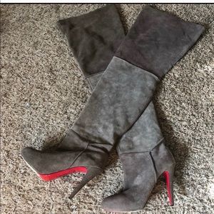 Christian Louboutin Thigh High Mocha Boots